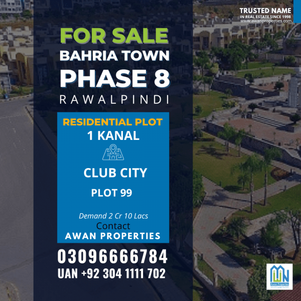 Plot For Sale In Bahria Town Phase 8 Club City