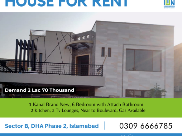 House For Rent In DHA Phase 2 Islamabad.